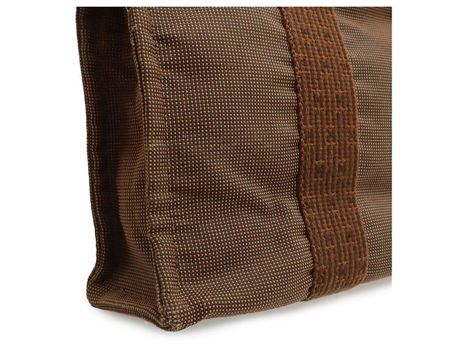 Hermès Tote PM Marrom de Tecido - vista 8
