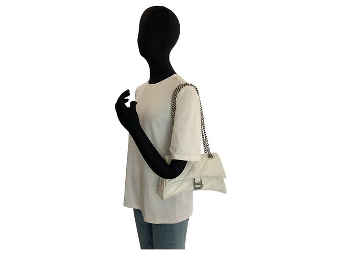 Borsa Balenciaga Hourglass Crash Chain Bag Bianco - vista 6