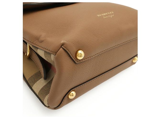 Borsa Burberry House Check Marrone Beige - vista 3