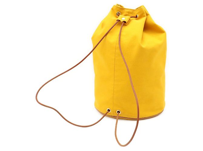 Borsa a tracolla Hermès in tessuto giallo - vista 2