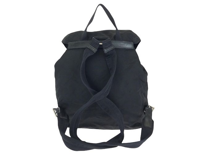 Prada Tessuto Triangle Logo Backpack Black - view 2