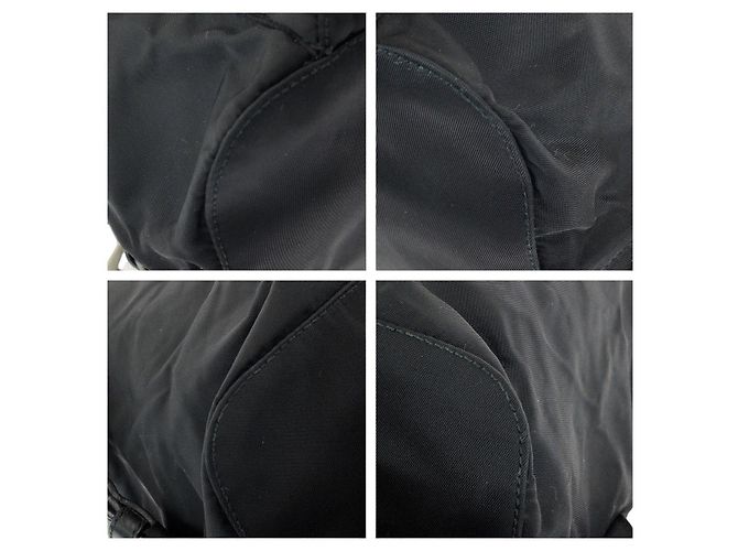 Prada Tessuto Triangle Logo Backpack Black - view 3