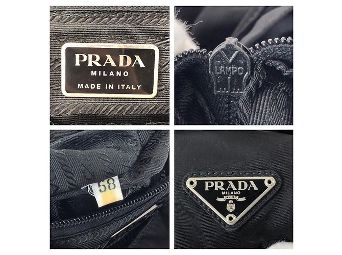 Prada Tessuto Triangle Logo Backpack Black - view 4
