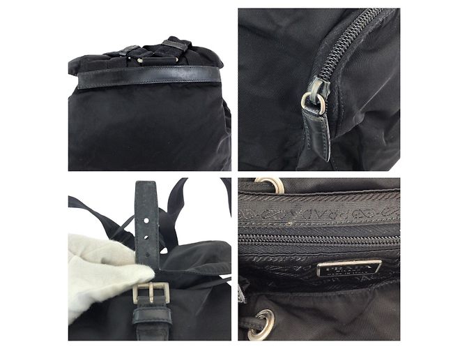Prada Tessuto Triangle Logo Backpack Black - view 6