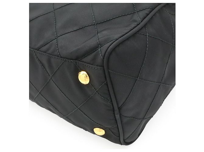 Borsa a tracolla Prada trapuntata con logo triangolare Nero - vista 3