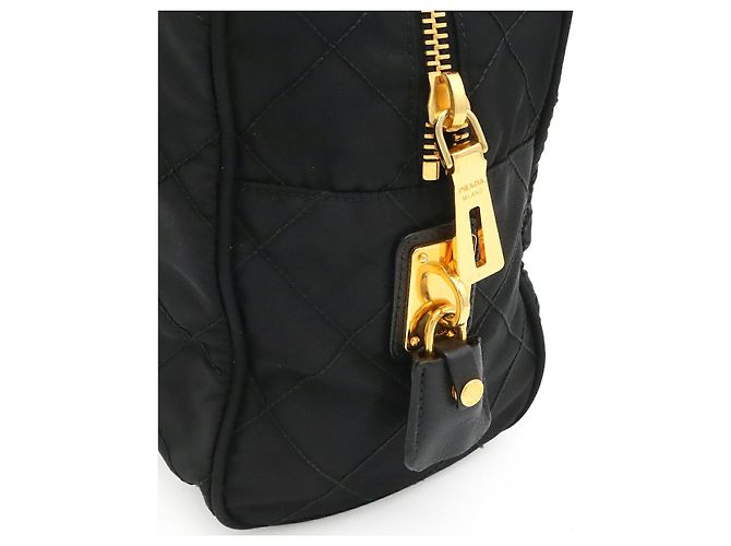 Borsa a tracolla Prada trapuntata con logo triangolare Nero - vista 5