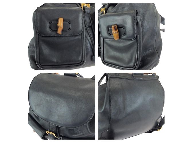 Mochila Gucci Bamboo Negro - vista 5