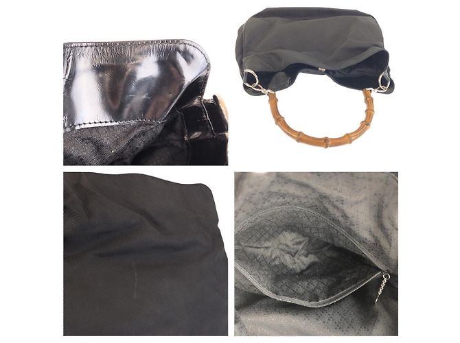 Sac à épaule Gucci Bamboo Noir - vue 5