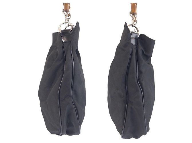 Sac à épaule Gucci Bamboo Noir - vue 8
