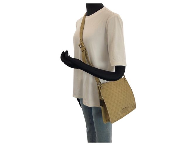 Gucci GG Canvas Schultertasche Braun Beige - Ansicht 7