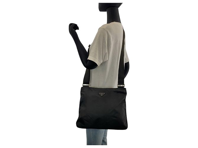 Sac à épaule Prada Tessuto Noir - vue 7