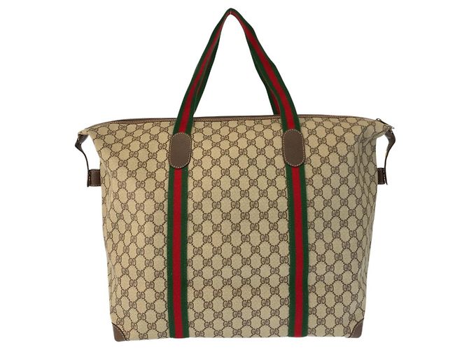 Bolso Gucci Boston Marrón Beige de Tela Castaño - vista 2