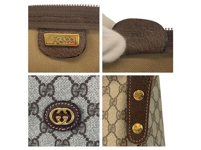 Bolso Gucci Boston Marrón Beige de Tela Castaño - vista 3