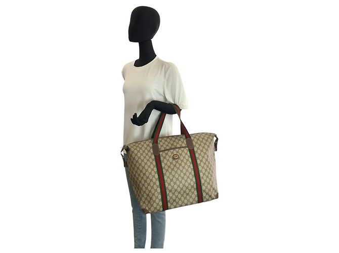 Bolso Gucci Boston Marrón Beige de Tela Castaño - vista 5