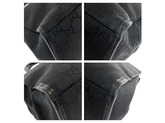 Borsa tote Gucci Bamboo in nylon nero - vista 3