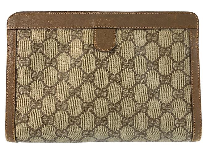 Pochette Gucci Marrone Beige in Tela - vista 2