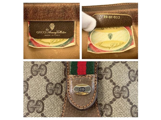 Pochette Gucci Marrone Beige in Tela - vista 3