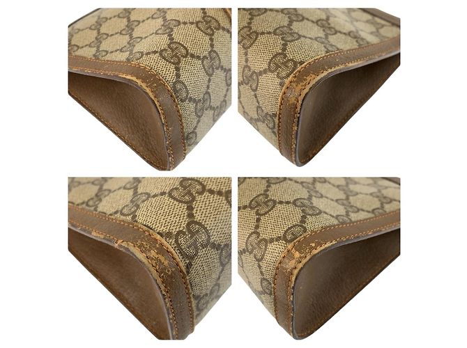 Pochette Gucci Marrone Beige in Tela - vista 4