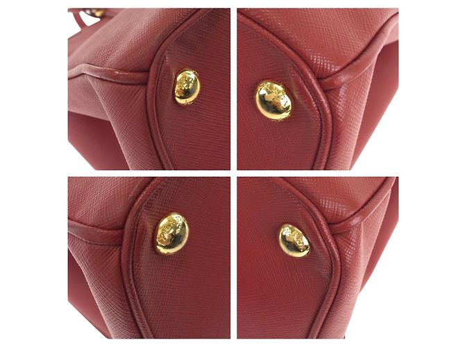 Prada Saffiano Tote mit Dreieckslogo Rot - Ansicht 3