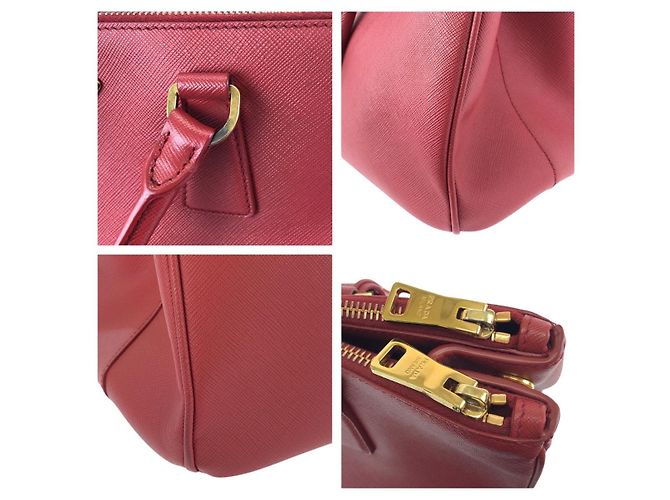 Prada Saffiano Tote mit Dreieckslogo Rot - Ansicht 5