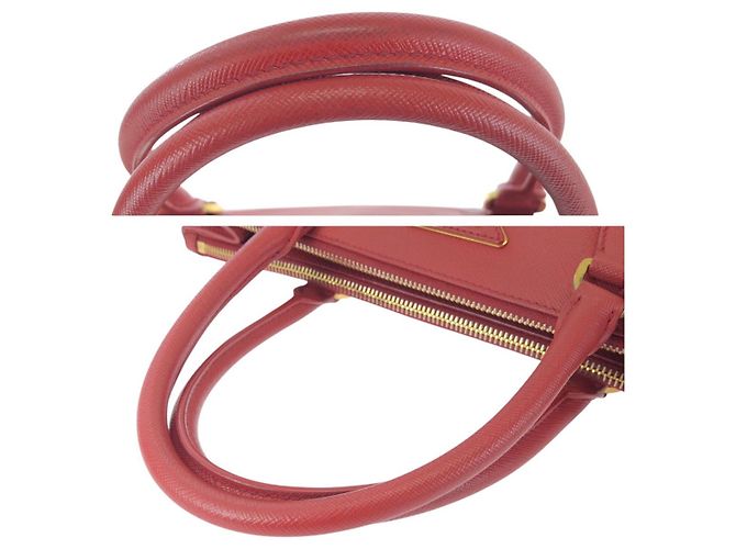 Prada Saffiano Tote mit Dreieckslogo Rot - Ansicht 6