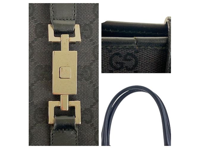 Borsa tote Gucci GG Canvas nera Nero - vista 4