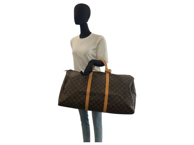Borsa da viaggio Louis Vuitton Keepall Marrone - vista 7