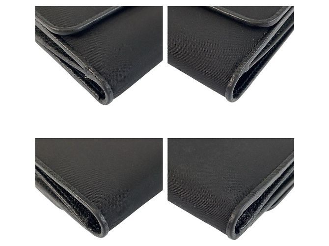 Portafoglio compatto Prada Tessuto con logo triangolo Nero - vista 7