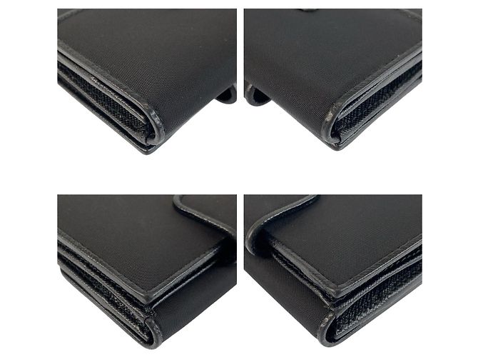 Portafoglio compatto Prada Tessuto con logo triangolo Nero - vista 8