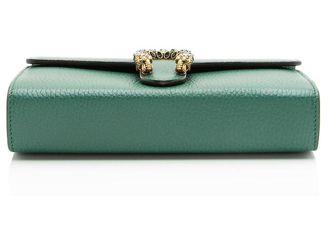 Portafoglio a catena Dionysus in pelle e cristalli Gucci Verde - vista 4