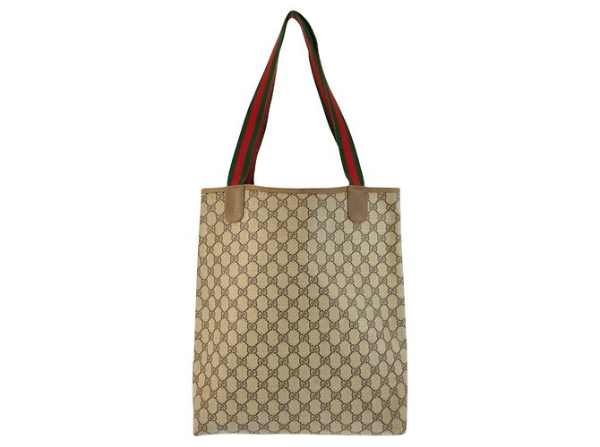 Borsa Tote Gucci GG Supreme Canvas Marrone Beige - vista 2