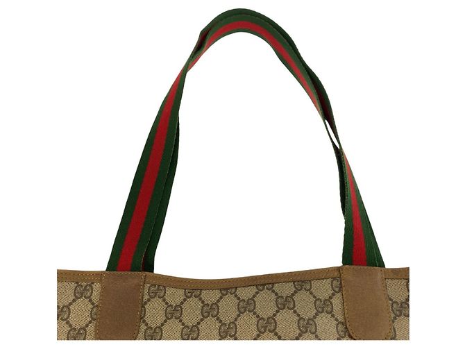 Borsa Tote Gucci GG Supreme Canvas Marrone Beige - vista 7