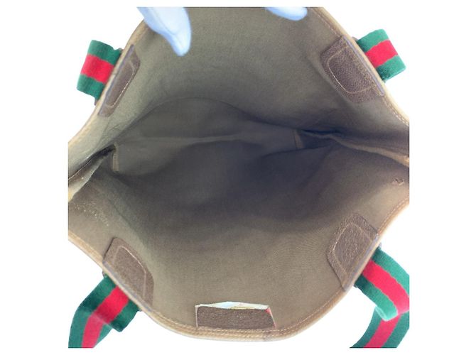 Borsa Tote Gucci GG Supreme Canvas Marrone Beige - vista 8