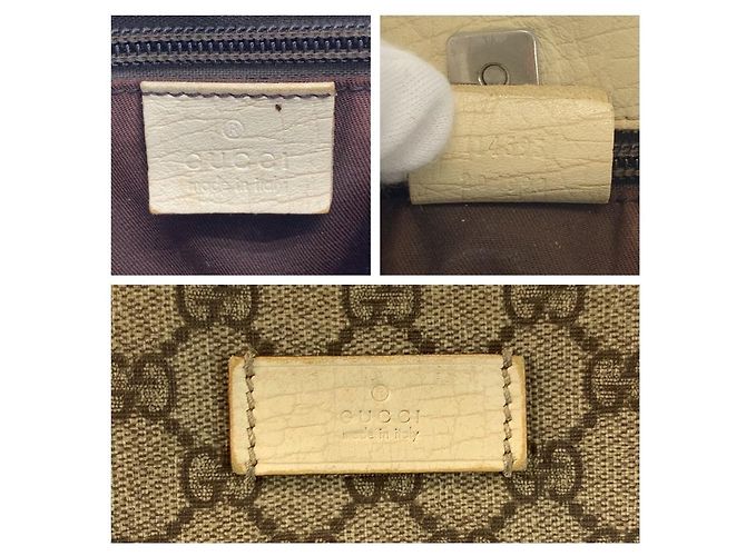 Borsa Tote Gucci GG Supreme Marrone Beige - vista 3