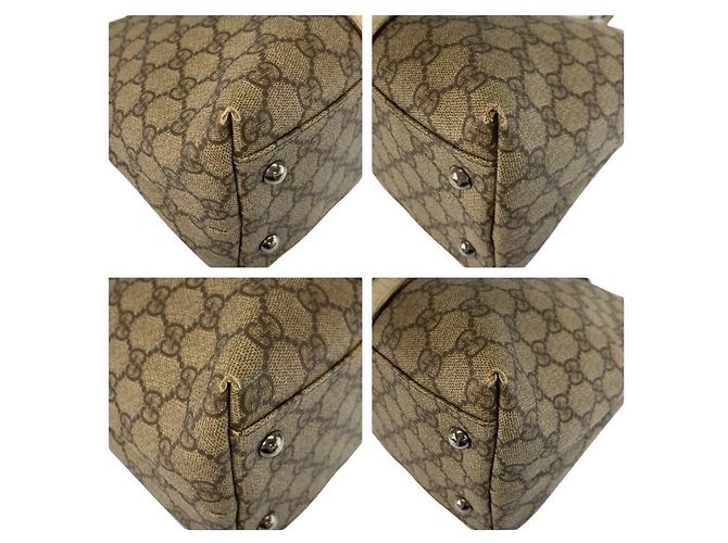 Borsa Tote Gucci GG Supreme Marrone Beige - vista 4