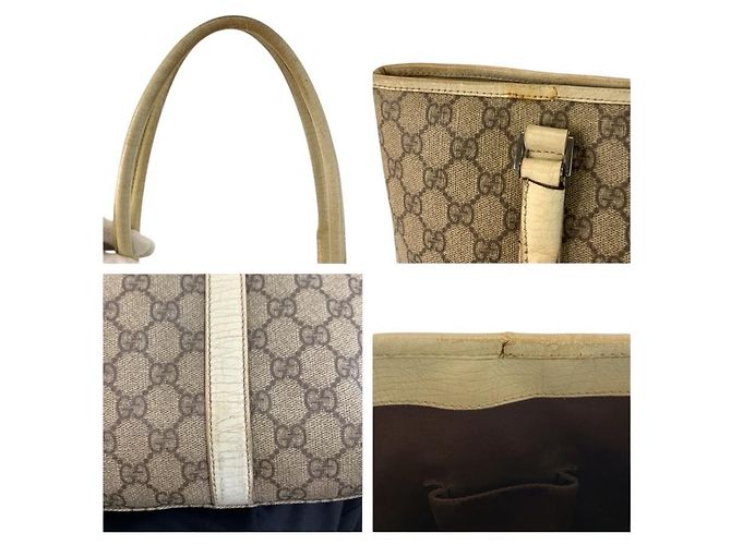 Borsa Tote Gucci GG Supreme Marrone Beige - vista 6