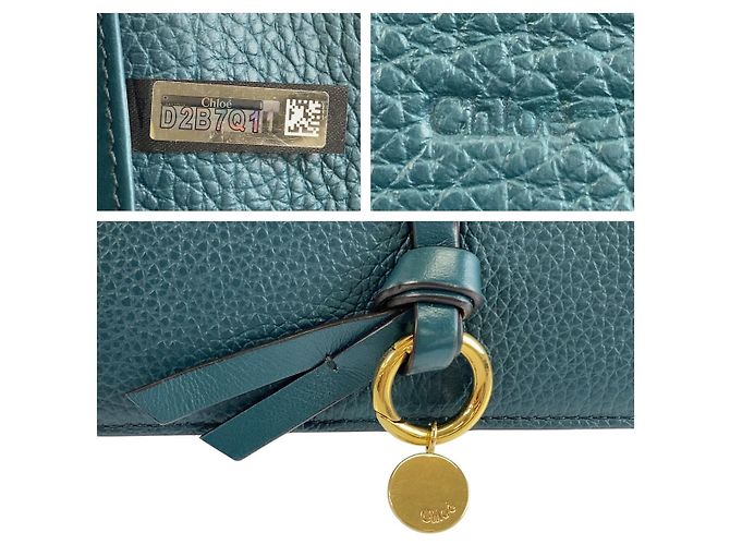 Chloé Portafoglio lungo con patta Chloe Alphabet Verde - vista 5