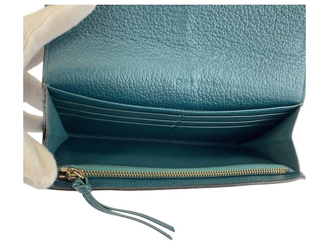 Chloé Portafoglio lungo con patta Chloe Alphabet Verde - vista 7