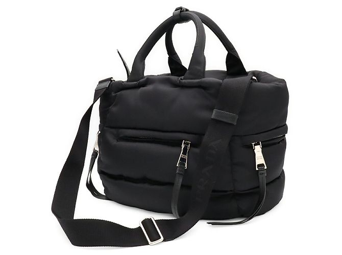 Saco Tote Prada Bomber Triangle Logo Preto - vista 2
