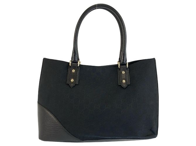 Gucci Horsebit Tote Bag Schwarz Stoff - Ansicht 2