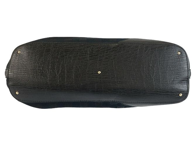 Gucci Horsebit Tote Bag Schwarz Stoff - Ansicht 9
