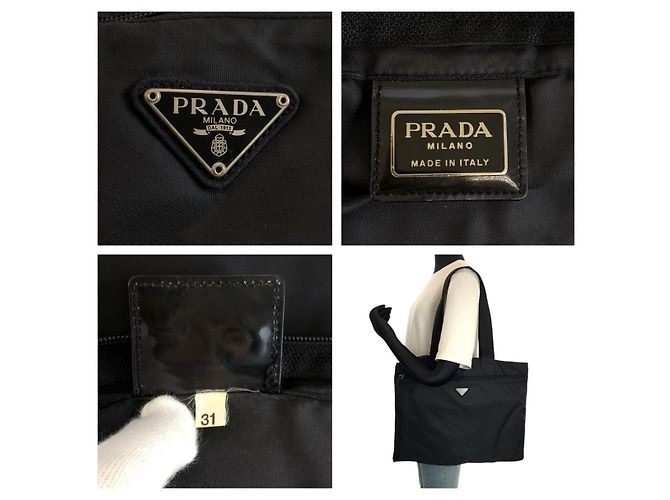 Saco Tote Prada Tessuto Preto - vista 4
