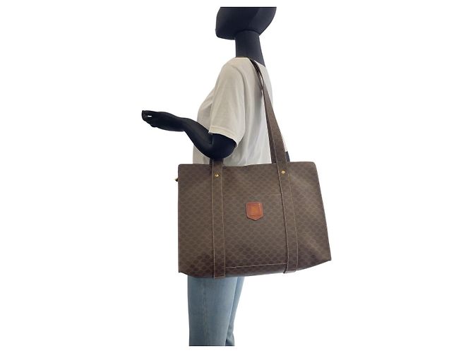 Céline Celine Macadam Tote Bag Brown - view 6