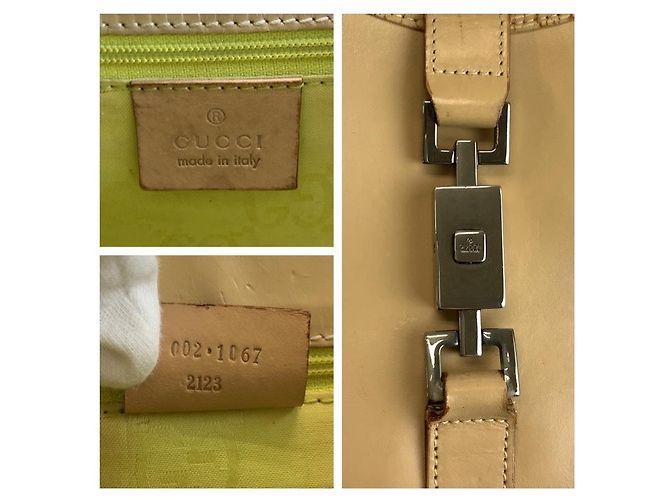 Borsa Gucci Jackie marrone beige - vista 3