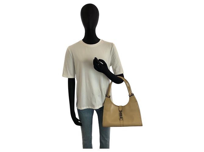 Borsa Gucci Jackie marrone beige - vista 8