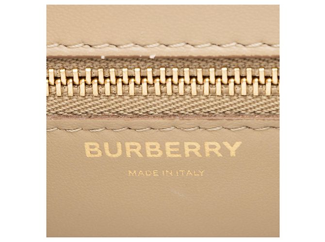 Borsa a tracolla Small con patta e catena in pelle goffrata Burberry TB Monogram Marrone Beige - vista 8