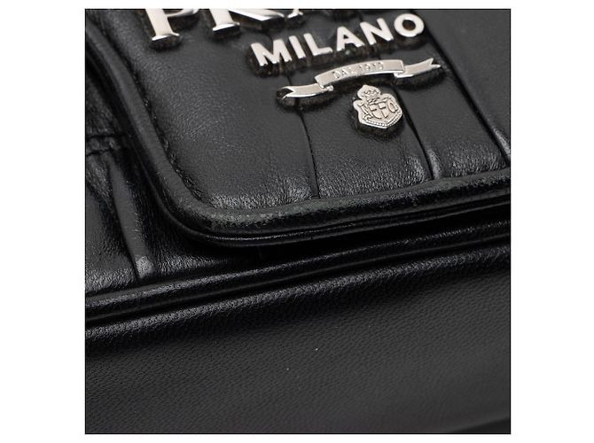 Borsa a patta piccola Prada Nappa Gaufre con catena Nero - vista 10