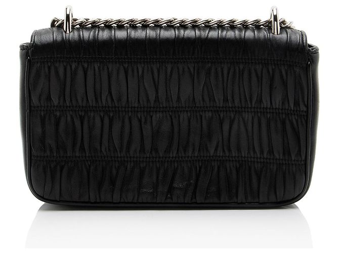 Borsa a patta piccola Prada Nappa Gaufre con catena Nero - vista 3
