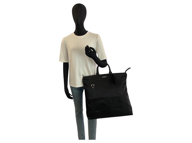 Borsa Tote 2 vie in nylon Gucci Nero - vista 6