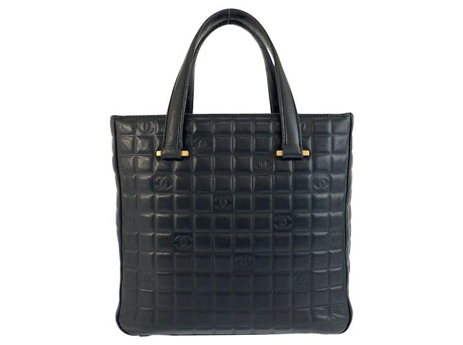 Chanel Icon Choco Bar Leder Tote Schwarz - Ansicht 2